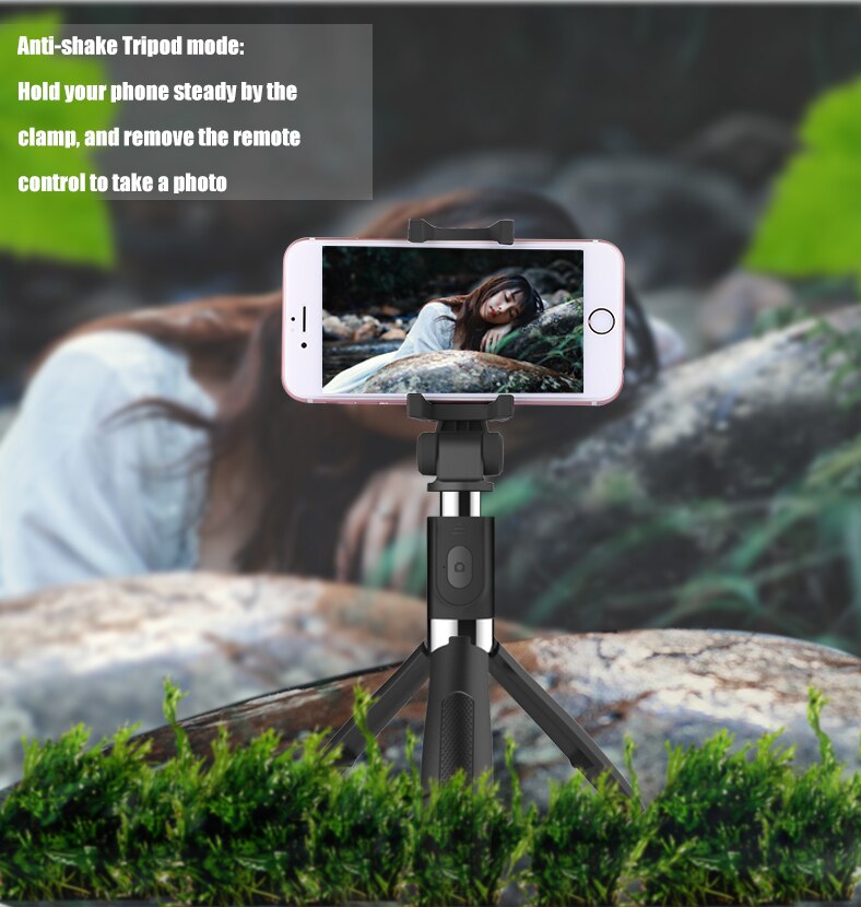 3 in 1 bluetooth monopod stativ stativ til xiaomi redmi note huawei iphone 11 xr 7 8 plus samsung mobiltelefon smartphone stativer