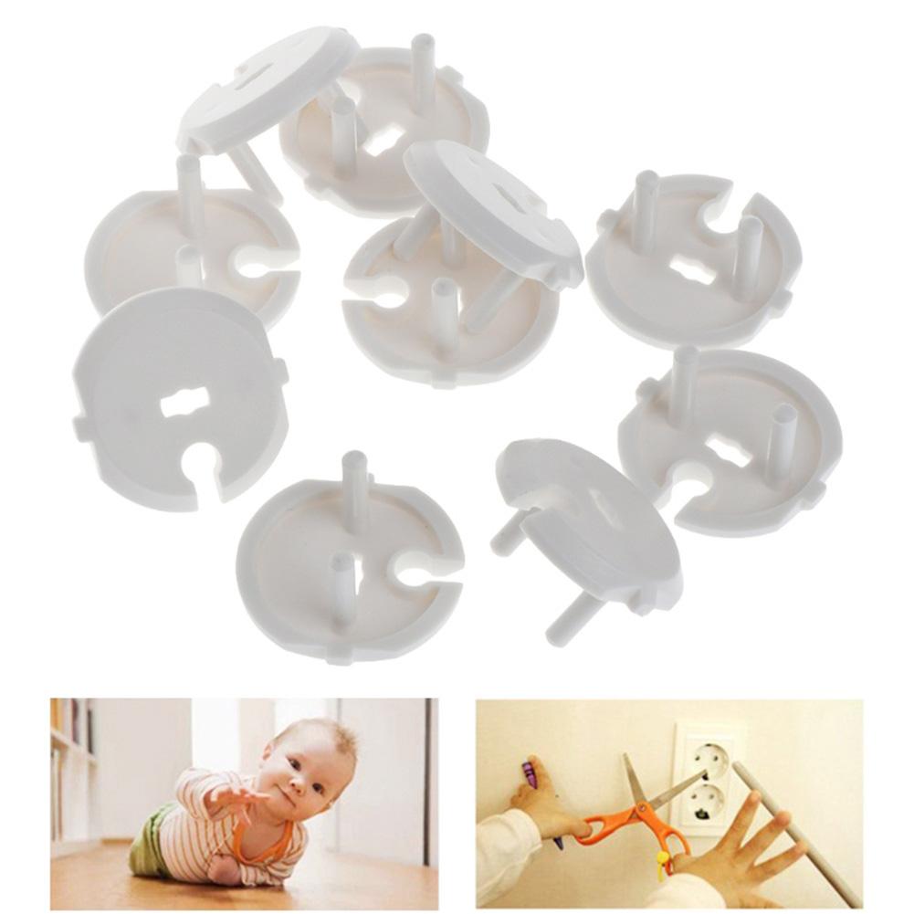 Protection 10Pcs Baby Safety French 2Pin Plug Socket Outlet Child Proof Protective Electric Socket Covers Safe Lock Cover