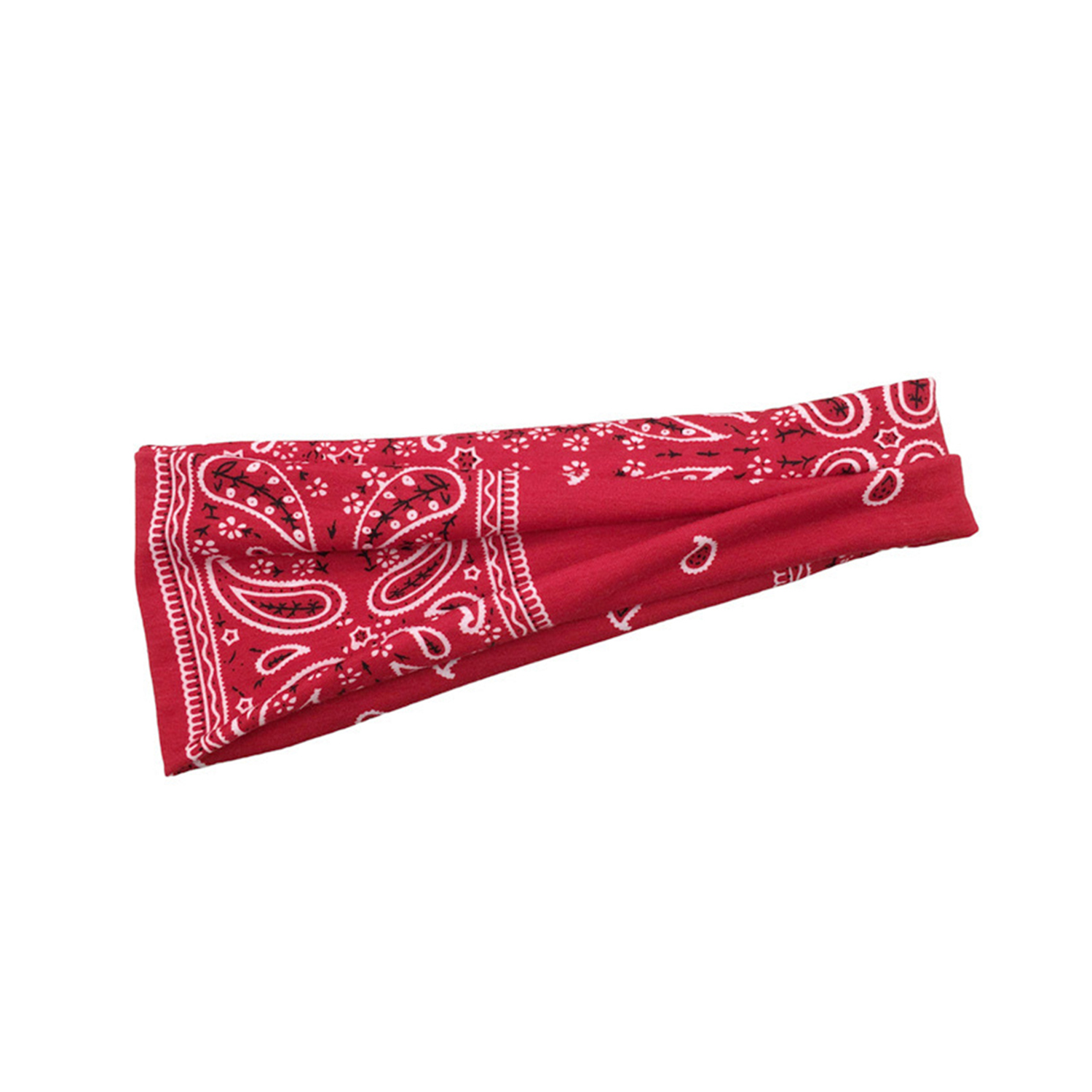 Diademas bohemias, bandas para el cabello de Cachemira, turbante anudado, diadema elástica, envolturas para la cabeza, diademas de tela a rayas para mujeres y niñas: Rojo