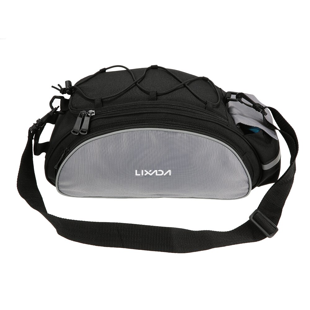 Lixada 13L Multifunctionele Fiets Rear Seat Bag Outdoor Fietsen Bike Rack Seat Bag Kofferbak Fietstas Achterbank Tas Handtas: zwarte kleur