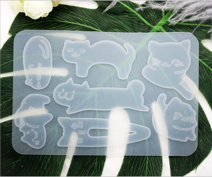 Transparent Silicone Mould Resin Decorative Craft DIY cat hairpins Mold epoxy resin molds for jewelry: 2