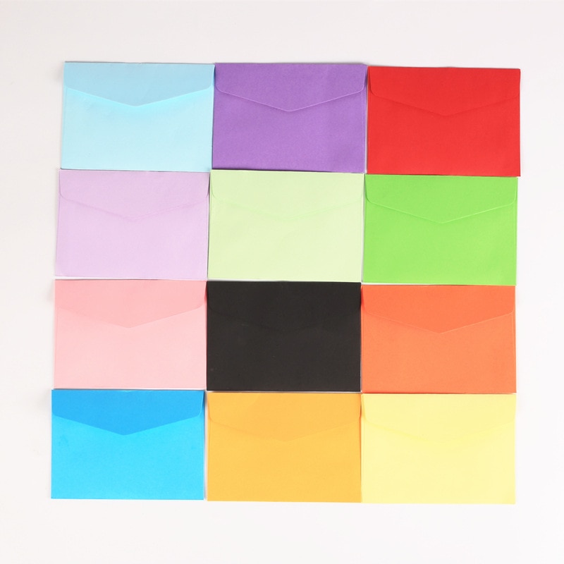 Coloffice 10 pièces/ensemble bonbons couleur jolie enveloppe banque carte de membre sac de rangement blanc petit enveloppe école fournitures de bureau