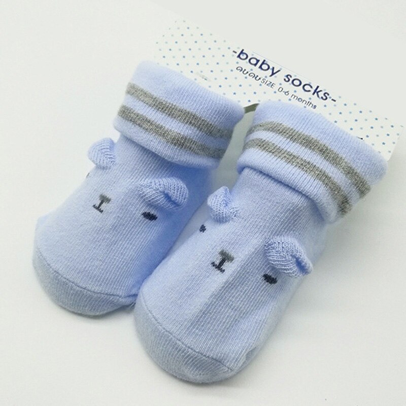 Best Cute Toddler Newborn Baby Comfortable Socks Boy Girl Soft Sole Anti-slip Socks Infant 0-6M: blue