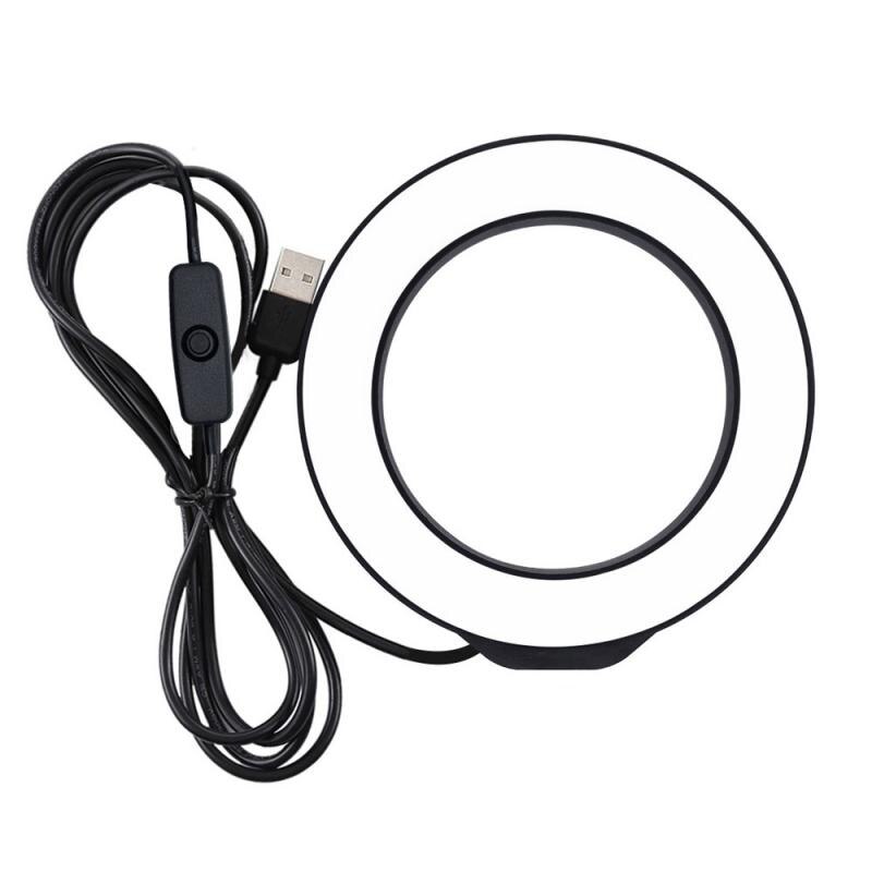 4,7 Inch 12cm USB LED Ring Licht Für Vlogging Fotografie Live-Make-Up Tik Tok Weiß Licht, stativ USB Stecker: black