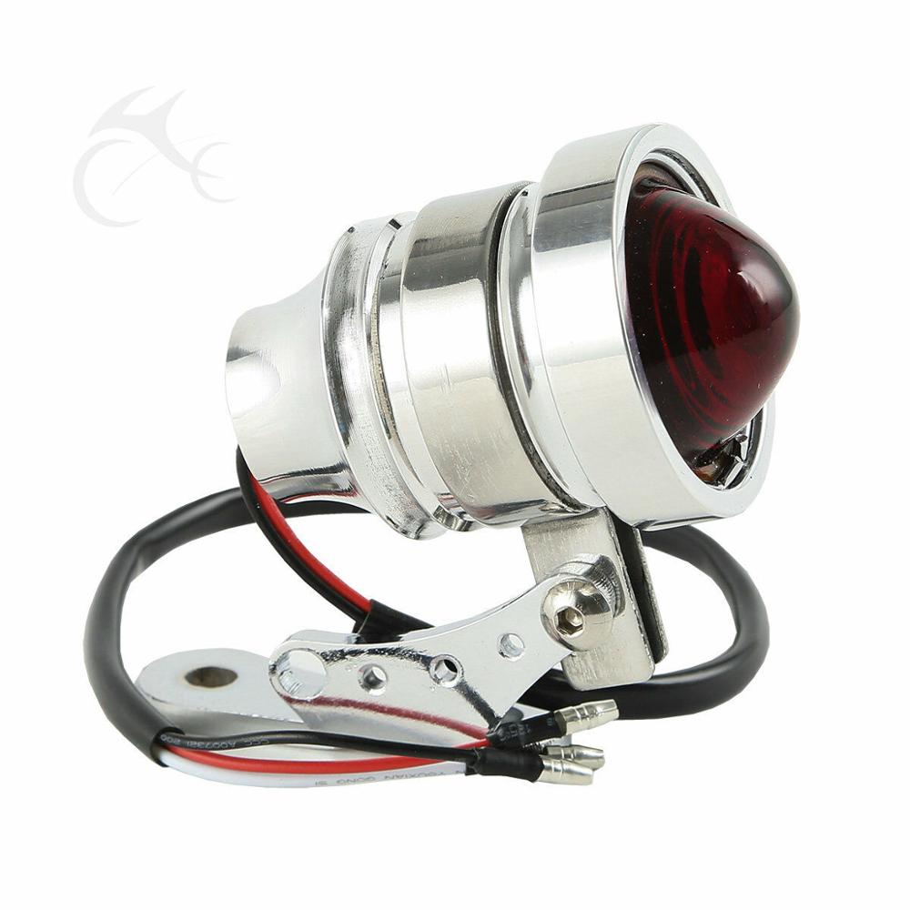 Motorcycle Bullet LED Tail Light For Harley Bobber Chopper Café Racer