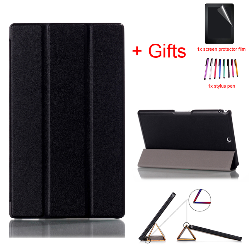 PU Leather Tablet Case for Sony Xperia Z3 8" - Shockproof, Anti-Dust Cover + Screen Protector + Stylus