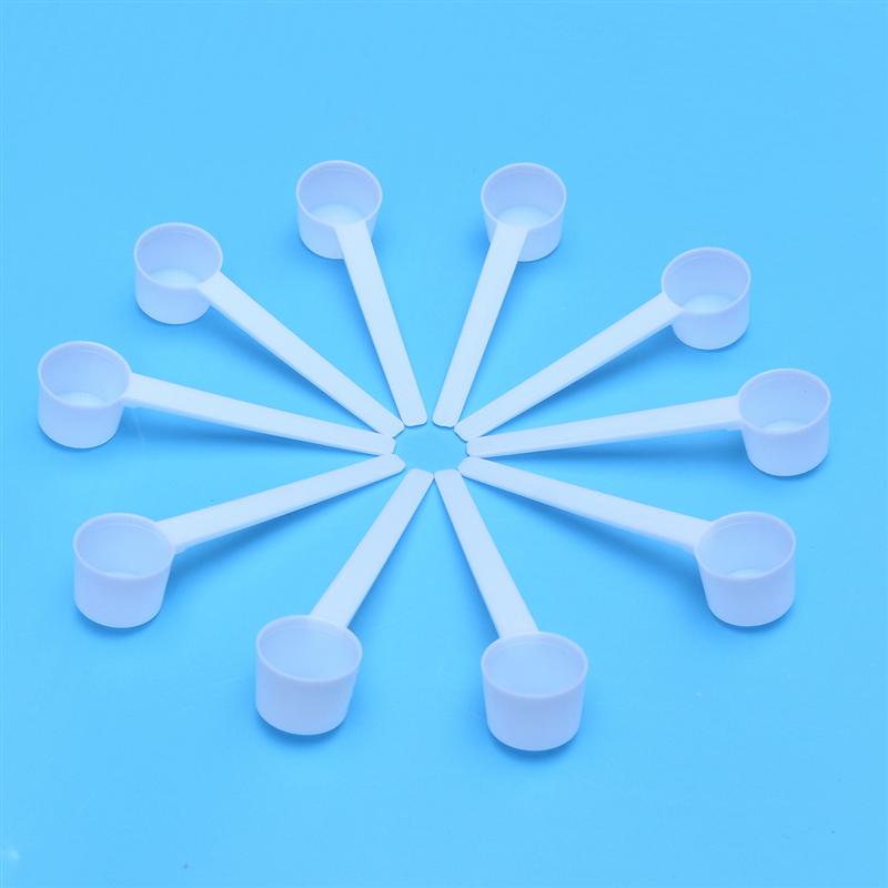 Cuillère doseuse à café en plastique 5g, 10 pièces, pour lait en poudre, assaisonnement liquide, rechargeables, réutilisables, cuillères compatibles (blanches)