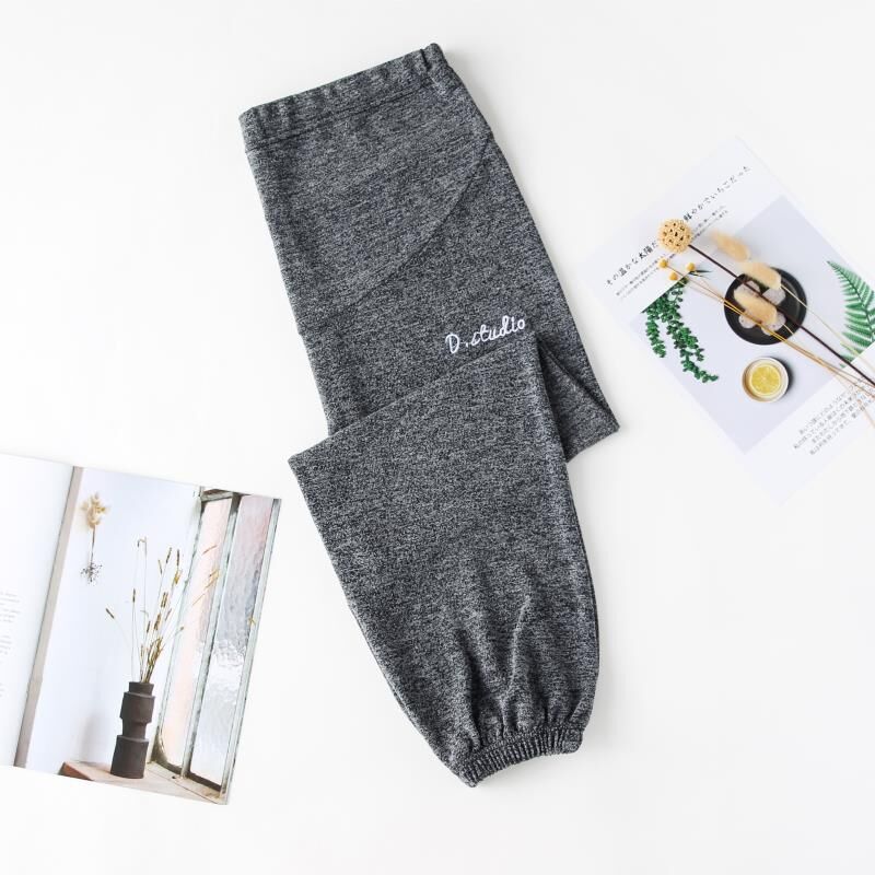 Maternity Harem Pants Casual Home Anti-mosquito Sleep Pants Pregnant Women Elastic Waist Belly Ankle Trousers Pregnancy Clothes: Dark Gray / XL