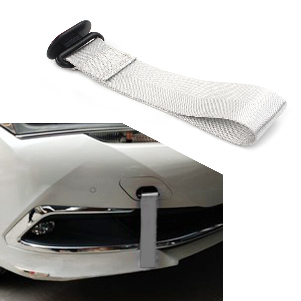 8 Kleuren Auto Tow Towing Strap Riem Touw Rally Haak Universal Rear/Voorbumper: gray