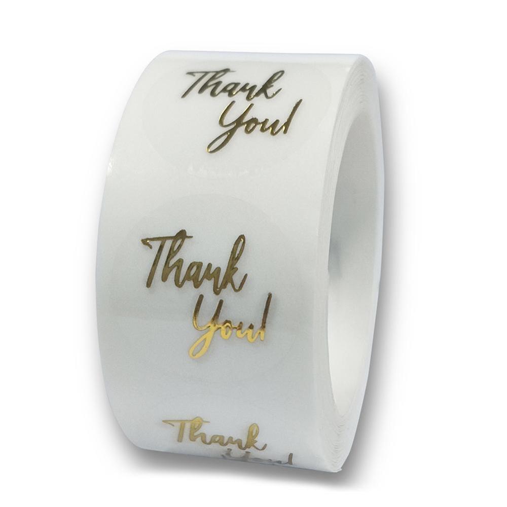 NUOBESTY Self Adhesive Round Thank You Stickers 50 Sheets with