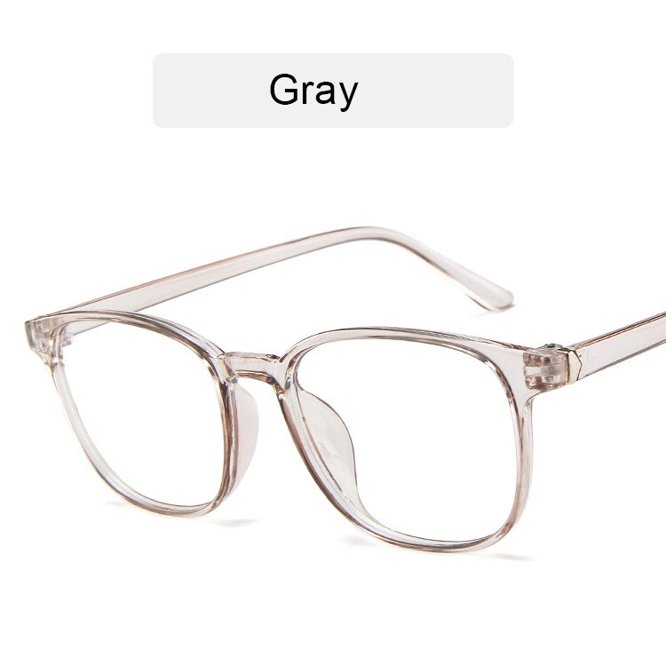 KOTTDO Retro Mens Glasses Frame Computer Eyeglasses Frame Women Anti-blue Light Transparent Clear Pink Plastic Frame: gray