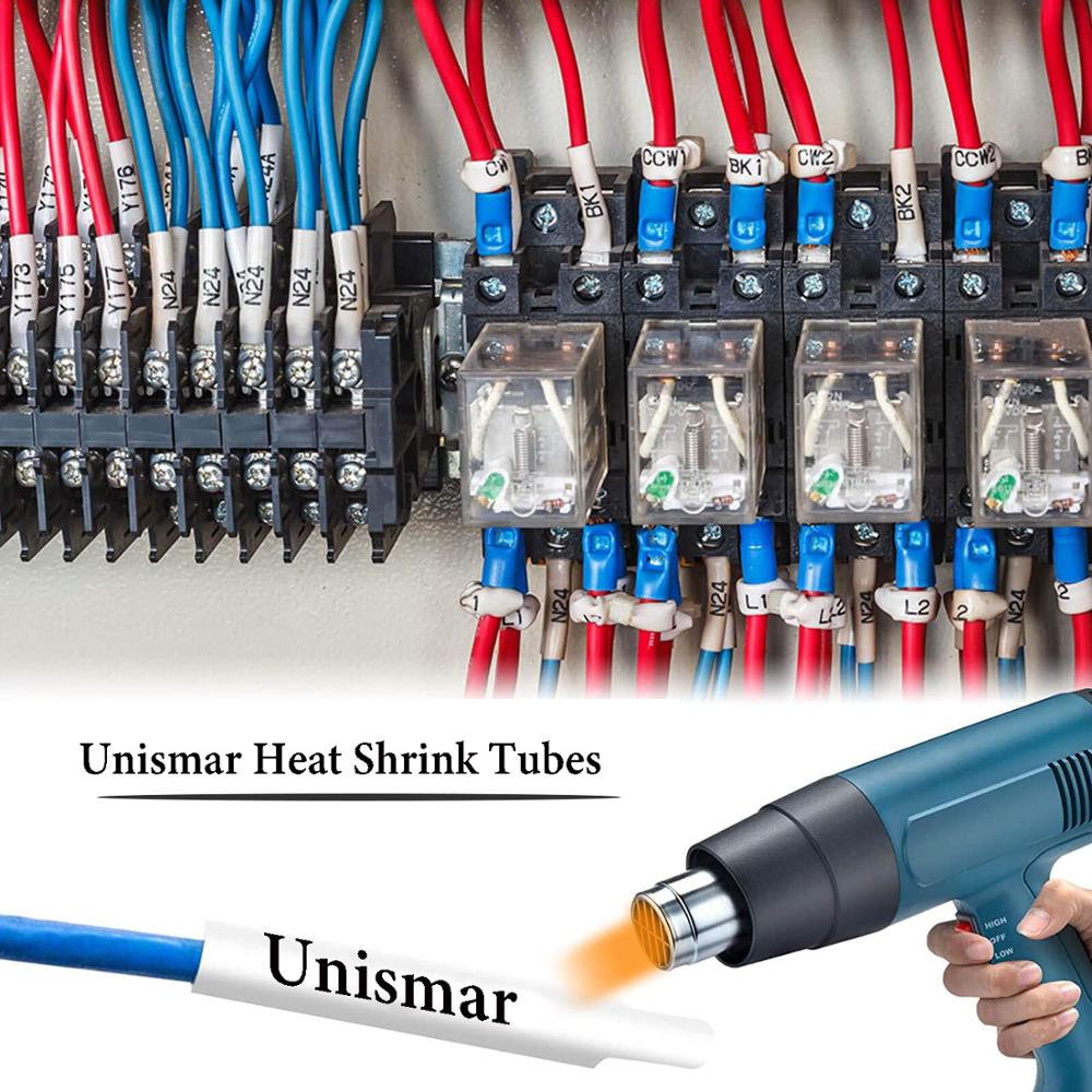 Unismar 5PK dla brata HSe-221 ciepła rurka termokurczliwa taśma etykietowa czarny na białym drukarki wstążka kabel elektryczny 8.8mm * 1.5m