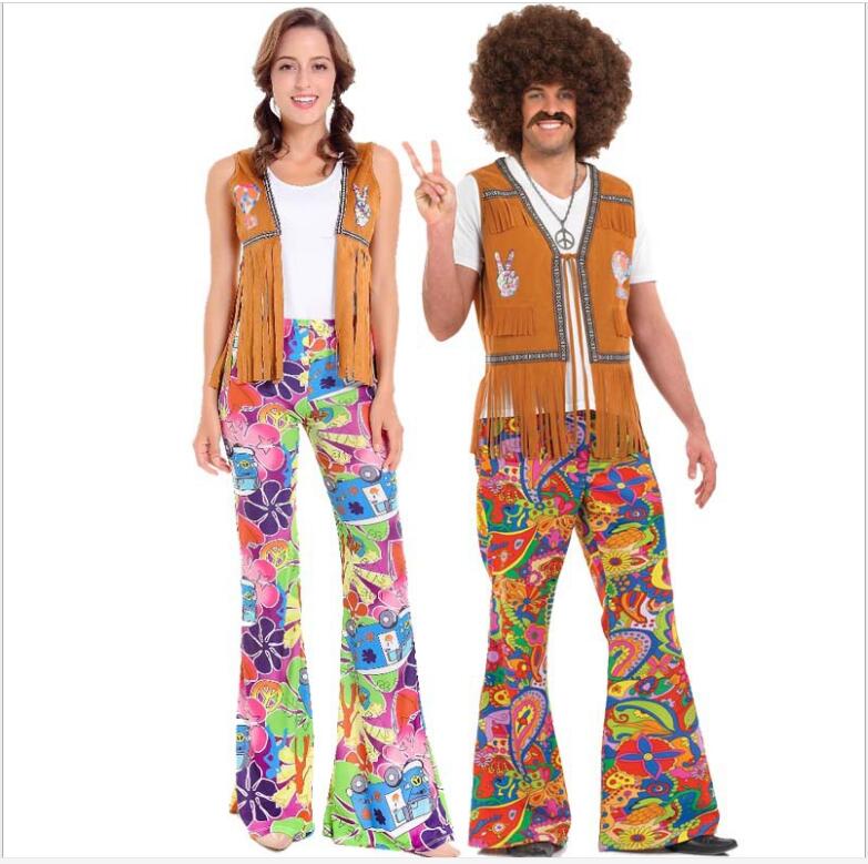 ! Ladies Mens 60s 70s Retro Hippie Go Go Girl Disco Costume Fancy Dress Hen Xmas Party Couple Costumes