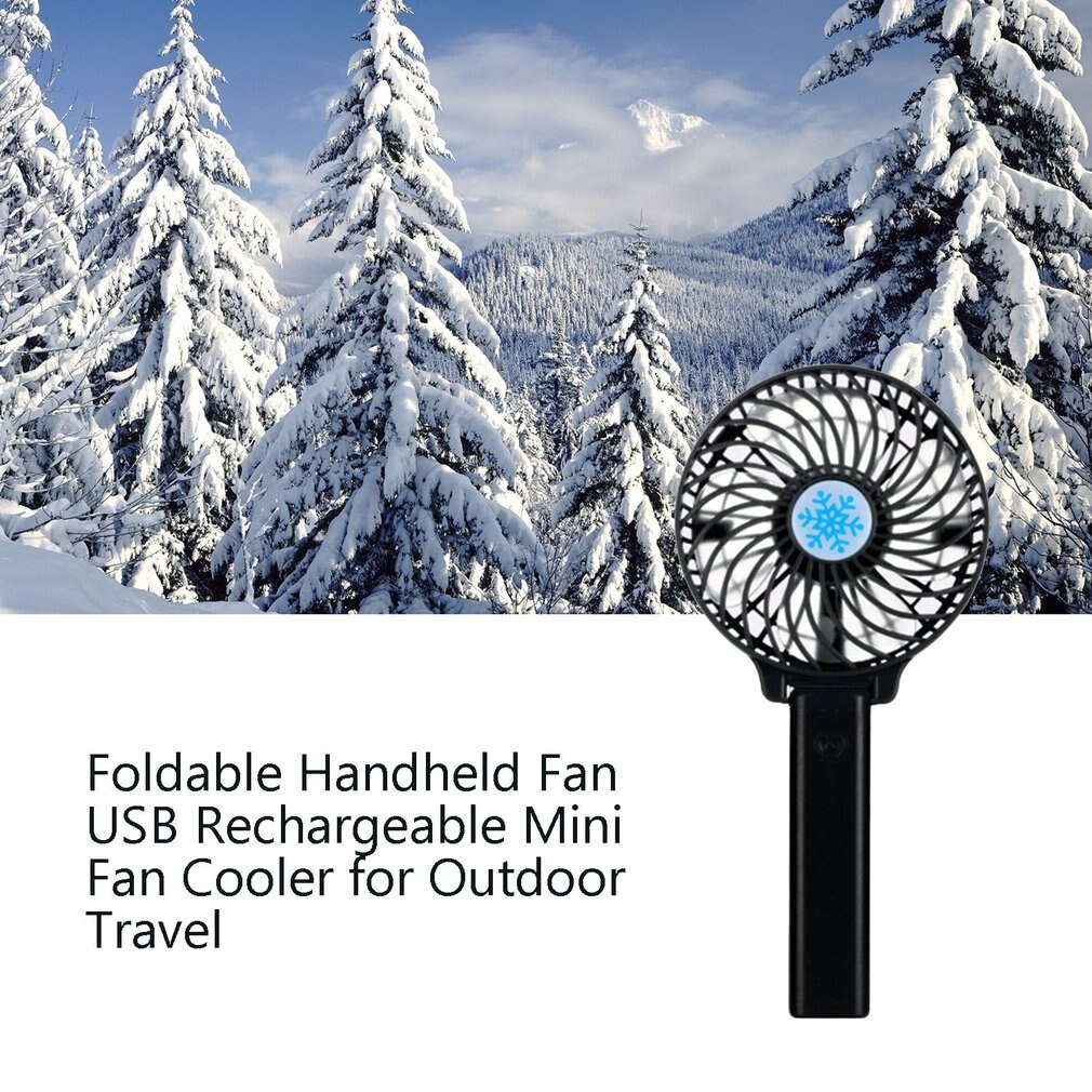 Bærbar håndblæser usb genopladelig foldbar håndholdt mini ventilator køler 3 hastighed justerbar køleventilator indretning