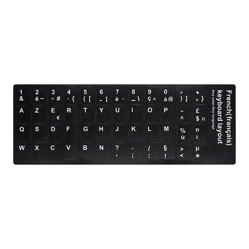 Koreansk/tysk/russisk/spansk/italiensk alfabet pvc-tastaturklistermærke til pc bærbar notesbog desktop arabisk/engelsk tastaturklistermærke: Fransk-a