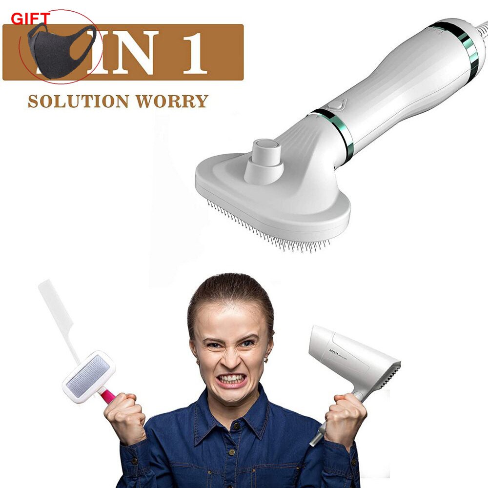 Hondenhaardroger kam 2 in 1 huisdierhaardroger draagbare borstel met laag geluidsniveau huisdierkam kattenkam snel droogt hondenhaar scheerkwast huisdiergereedschap