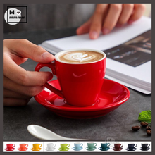 Bts-taza grande de cerámica para café, tazas de café con platillos, de Color sólido, para té, cambia de Color