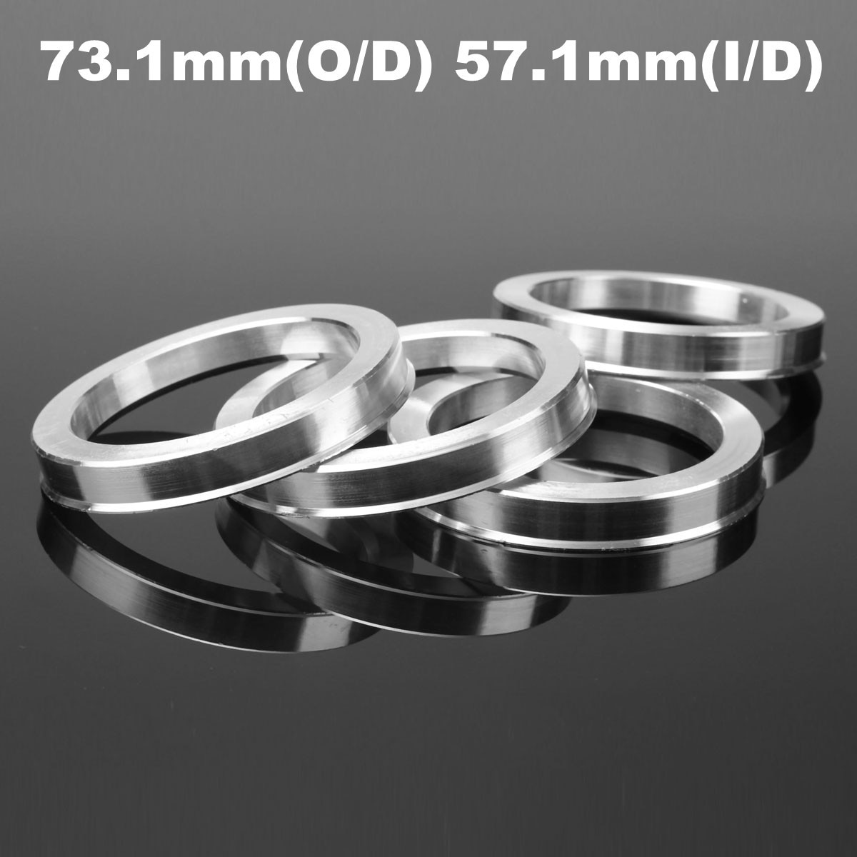 4 stk 73.1mm-57.1mm universalt aluminiumnav centreret ringhjulafstands sæt 73.1mm o /d 57.1mm i / d