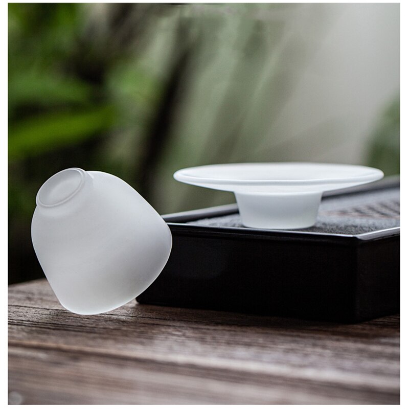 Cloud Frosted Tea Cups Glass Portable Cup And Saucer Set Tea Cups Of Tea Ceremony Teacup Fine Kung Fu Tea Set