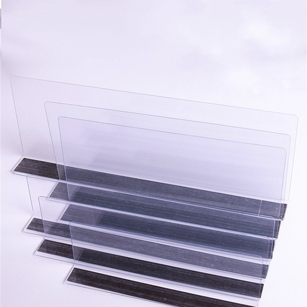 L-shape Commodities Separator Merchandise Guard Strip Supermarket Pvc Magnetic Clear Shelf Divider