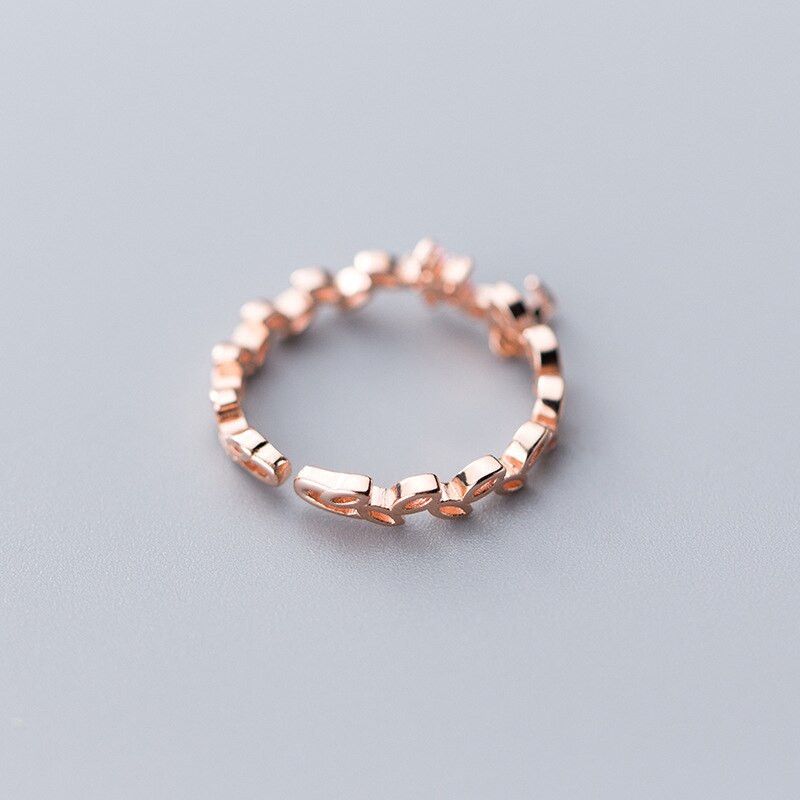 MloveAcc Fresh Flower 925 Sterling Silver Temperament Personality Literary Korea Female Resizable Opening Rings