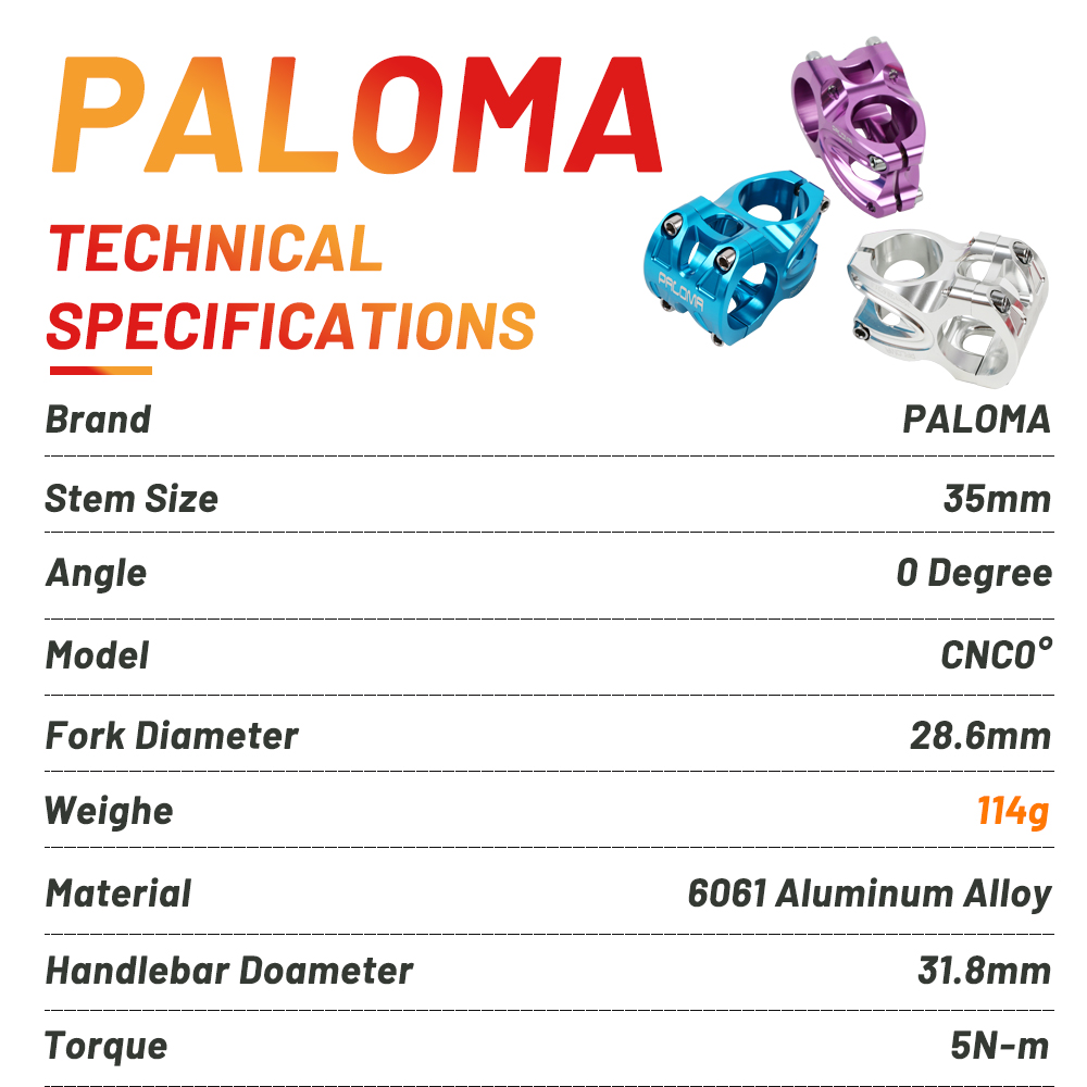 Paloma Mountainbike Stuurpen 0 Graden Cnc Mtb Stuurpen 31.8Mm 35Mm Riser Dh Am Enduro 28.6Mm stuurbuis Bicycl Stuurpen Extender