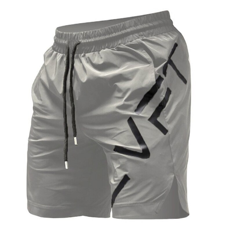 Voobuyla Running Shorts Mannen Training Marathon Sneldrogende Fitness Gym Printing Sport Shorts Met Pocket Plus Running Shorts Jogger: Gray / M