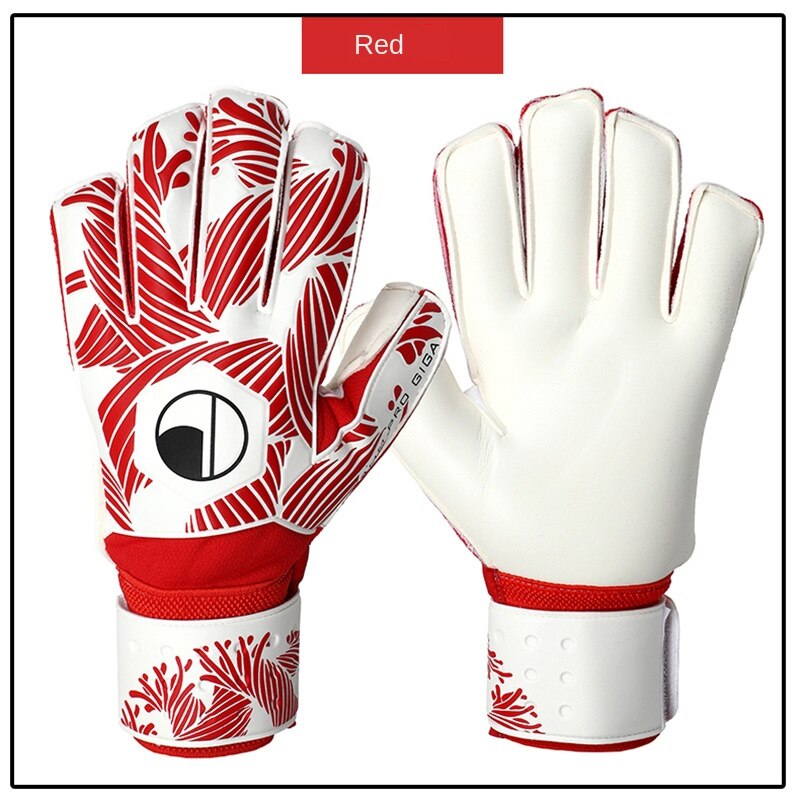 Goalkeeper Gloves With Finger Protection Thickened Latex Soccer Football Goalie Gloves Goal keeper: Red / size 9