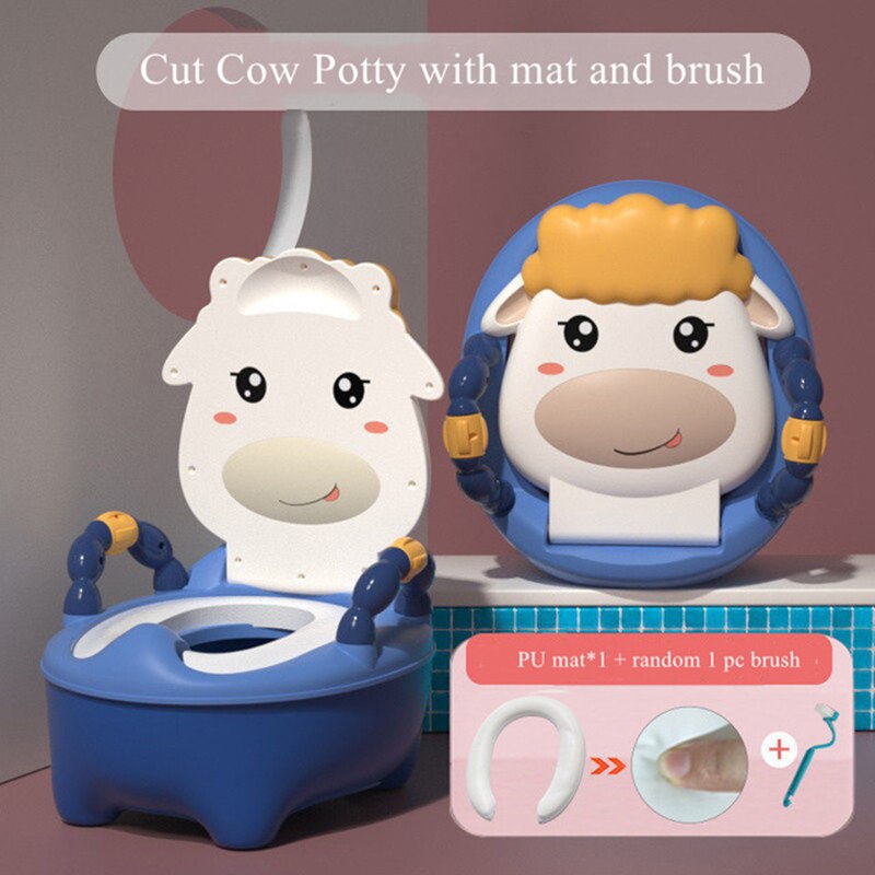 Baby Potje Toiletbril Multifunctionele Baby Wc Draagbare Auto Potje Kind Pot Training Meisjes Jongen Potje Kids Stoel Kinderen pot: PU type-Jazz blue
