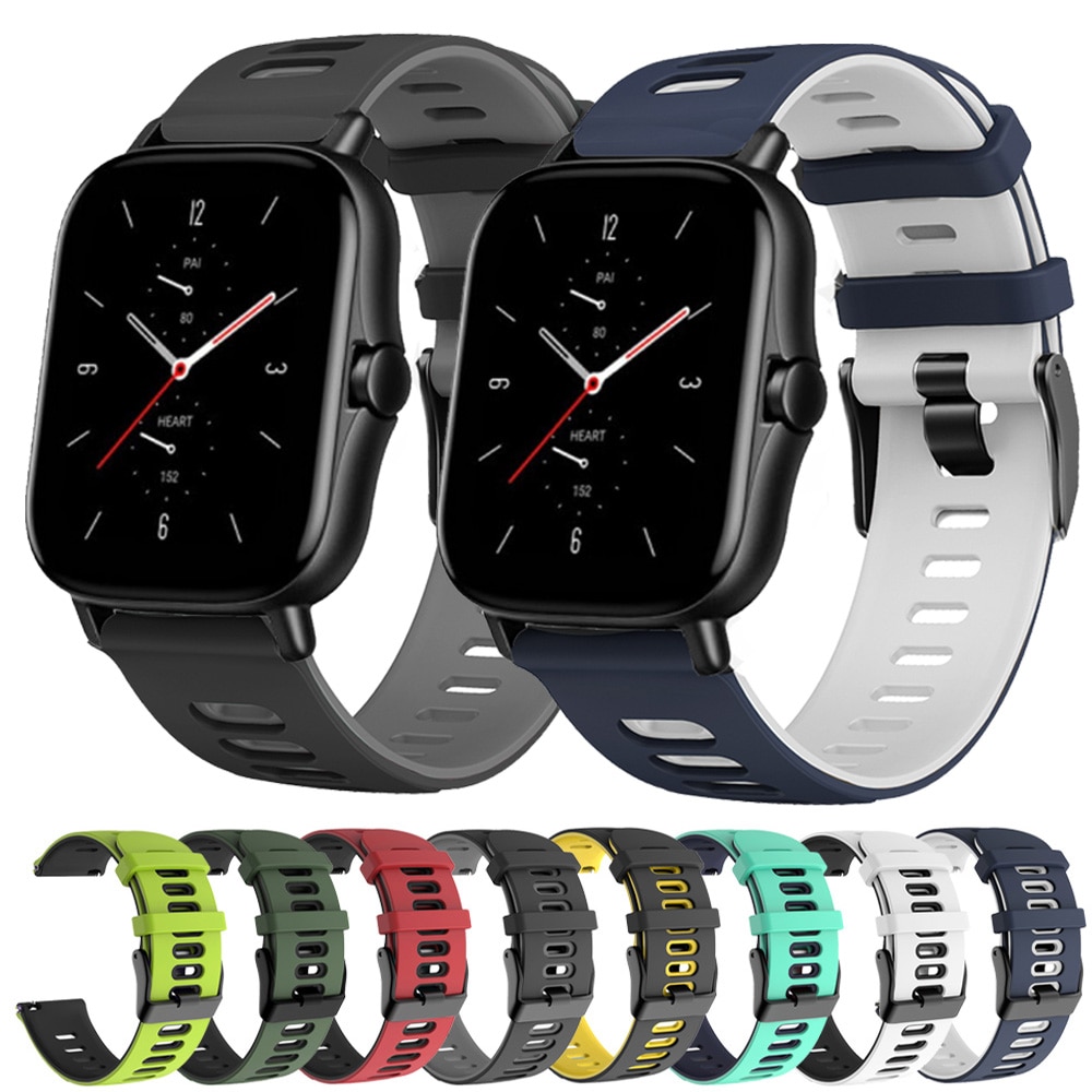 Para Huami Amazfit GTS 2 Bip Lite GTR 42mm gts2 Correa pulsera deporte correa de silicona de reloj 20mm, 20mm reloj correa para Xiaomi Haylou LS02