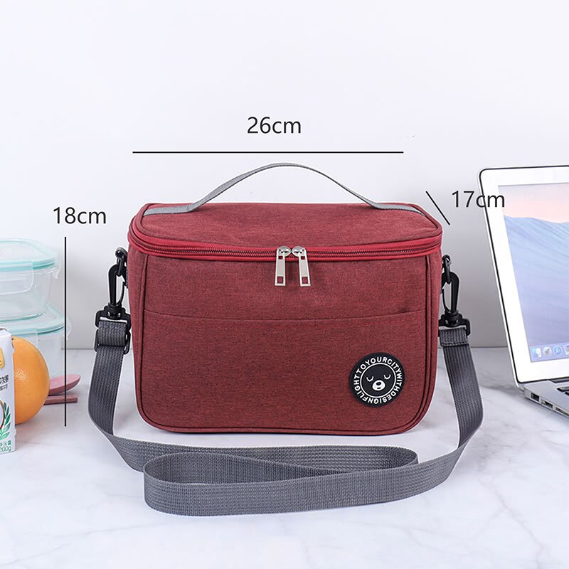 Portable Cooler Bag Folding Insulation Picnic Ice Pack For Food Thermal Drink Carrier Insulated Lunch Box S/M/L: Wine Red-Medium