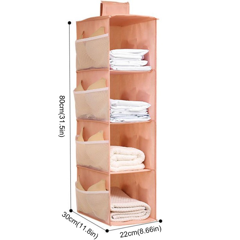 Multi-Layer Hanging Closet Organizer Hanging Bag/Shelf Foldable For Bra Storage Bag Socks Clothes Storage Organizer Hanging Bag: army green