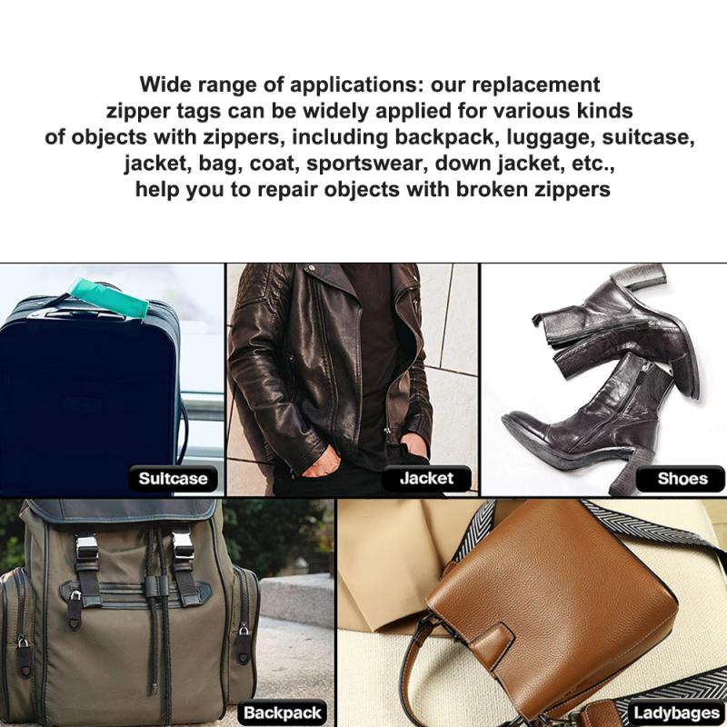 Tirette de remplacement, 8 pièces, tirette de fermeture éclair, étiquette de corde, fixateur de fermeture éclair, boucle cassée, sac à languette, valise, sac à dos, tente