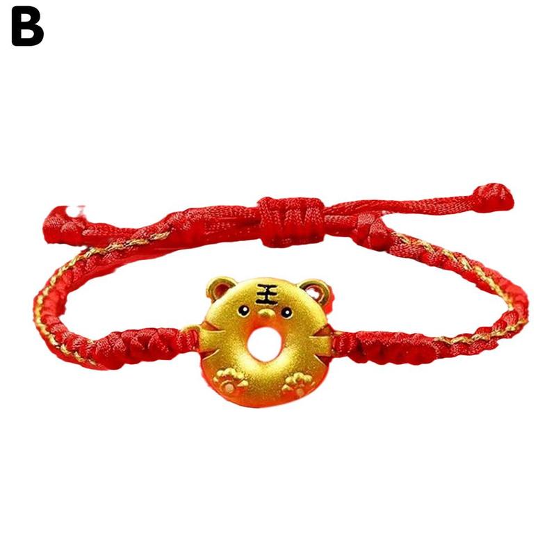 2022 chinesische Neue Jahr Fünf Tiger verrotten Seil Schnur Armbänder Handgemachte Handwerk Tiger Jahr Hand Gurt: B2