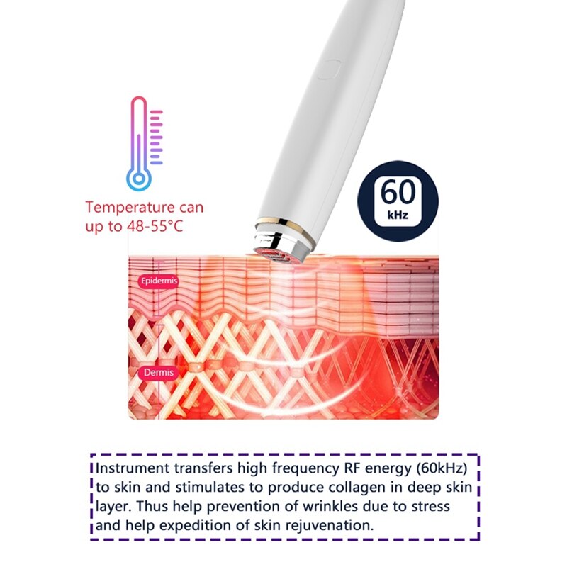 Bolígrafo antiarrugas para masaje de ojos, radiofrecuencia, terapia de luz roja, aparatos faciales portátiles para belleza