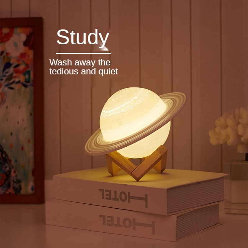 Planet lamp Saturn lamp bedroom bedside lamp nightlight moon lamp USB rechargeable pat lamp factory spot