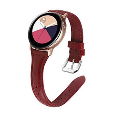 Bandjes voor samsung galaxy watch active, leren bandjes voor galaxy watch 20mm , leren bandjes voor galaxy watch 42mm , roségoud: Shugao-rood