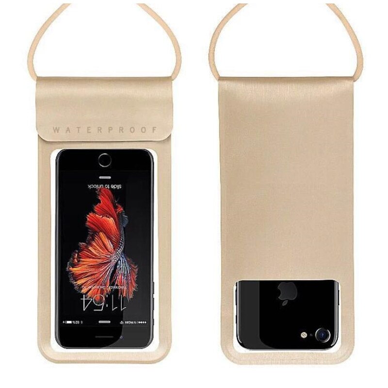 Sacchetto Del Telefono impermeabile per iPhone X/8/7/6S più/Samsung S7 Nuoto Lo Snorkeling Sci immersione Subacquea Caso Sacchetti mobile: oro