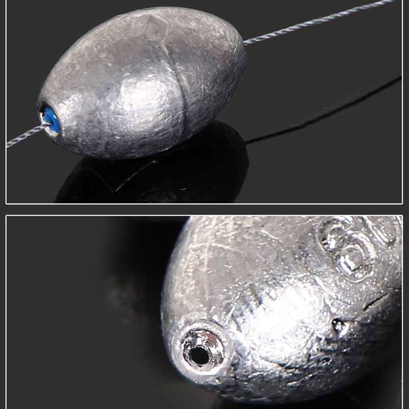 5 Stuks 2G-30G Visgewicht Zinklood Vissen Olijf Vorm Rig Zinkers Vissen Gewichten Split Shot Gootsteen Visgerei Accessoire