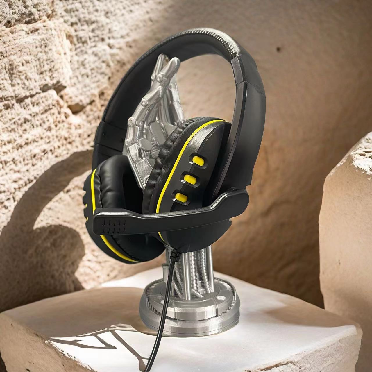 Cuffie Gaming Over-Ear - Headset Cablato con Microfono - Control Volume - 300g - per Laptop, Desktop, Dispositivi Gaming