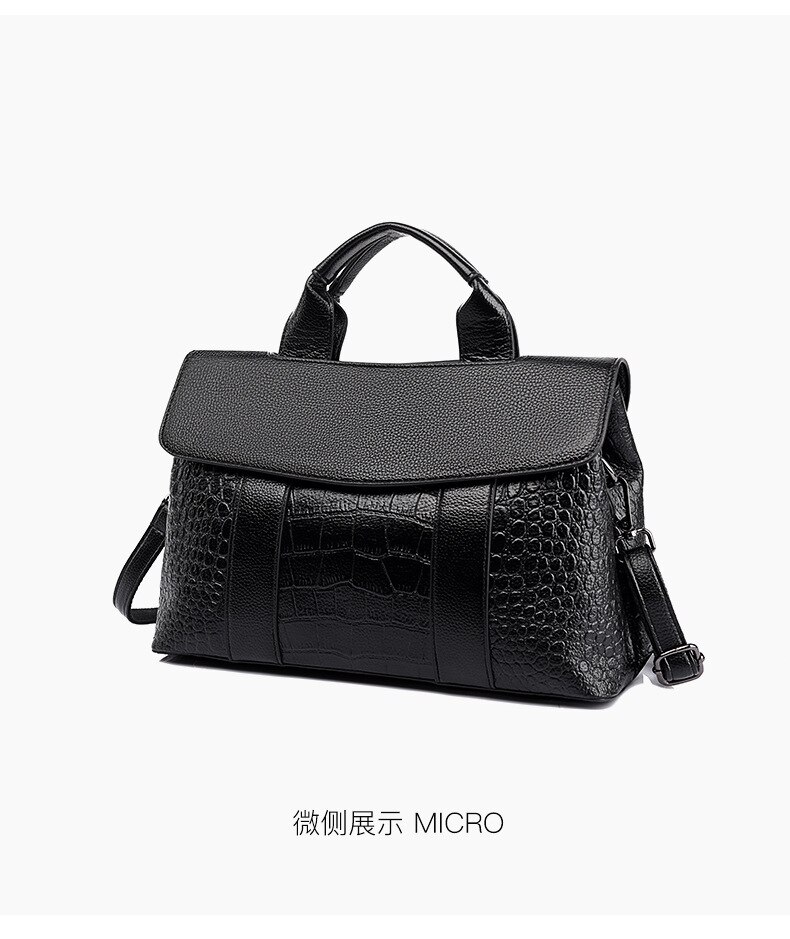 European and American retro temperament large-capacity handbag spring wild crocodile pattern one-shoulder messenger bag