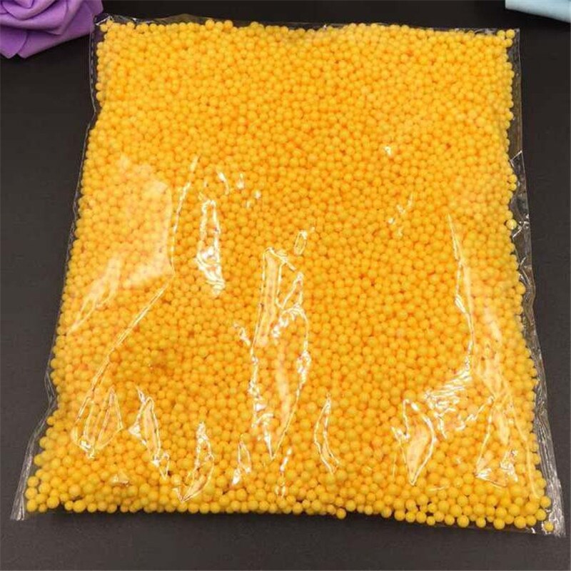 1 paczka 10g przezroczysty balon bańka wypełniacz piankowy styropianowe kulki butelka DIY śnieg błoto cząstki akcesoria Tiny koraliki piankowe: YELLOW