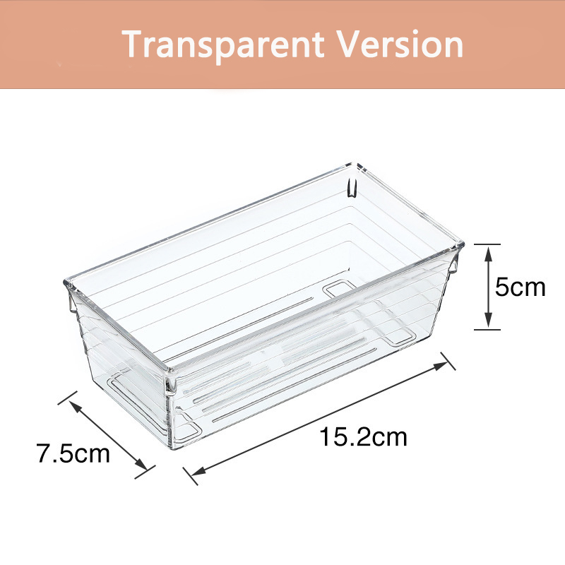 Clear Drawer Organizer Transparent Drawer Divider Storage Box Bins Case for Utensil Cosmetic Groceries Kitchen Tableware: PURPLE