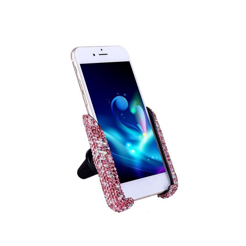 Krystall rhinestones universell bil telefonholder til iphone smarttelefon mobiltelefon auto holder stativ luftventil telefonholder