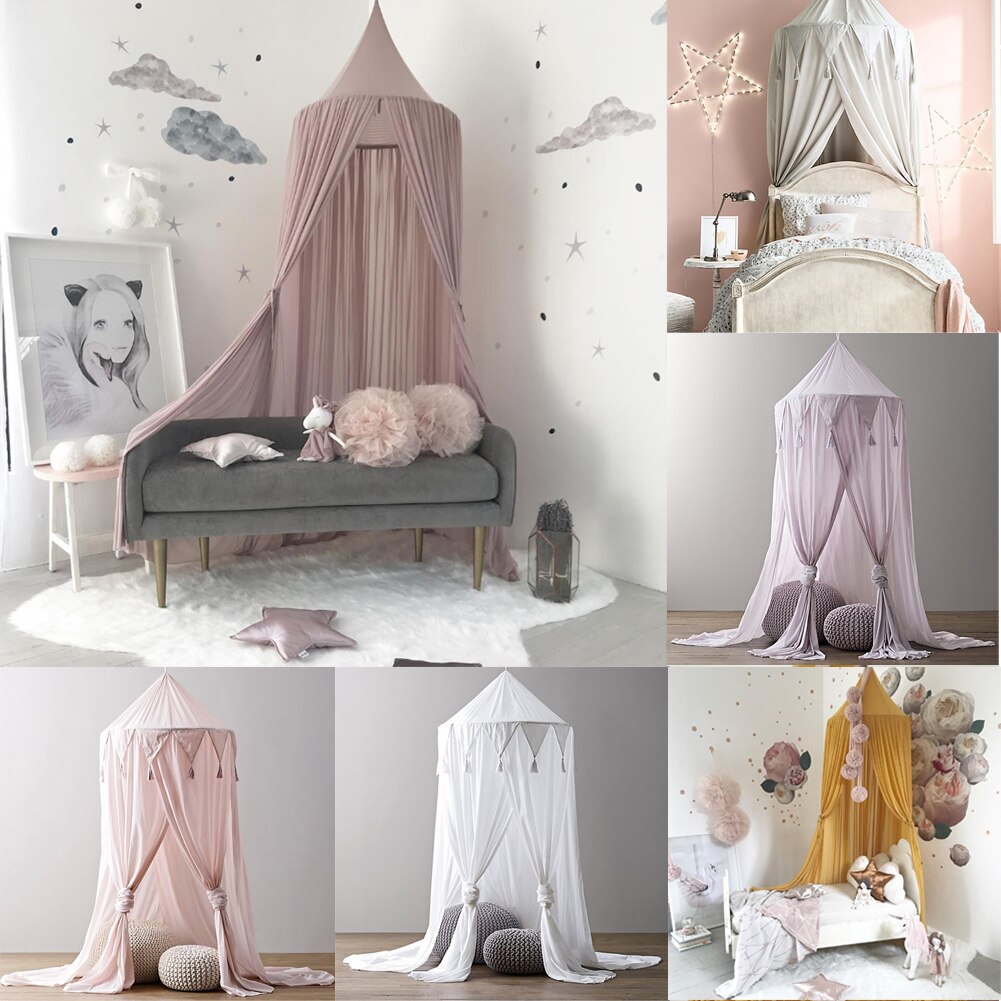 Nordic Stijl Prinses Kant Kids Baby Bed Kamer Luifel Klamboe Gordijn Beddengoed Koepel Tent
