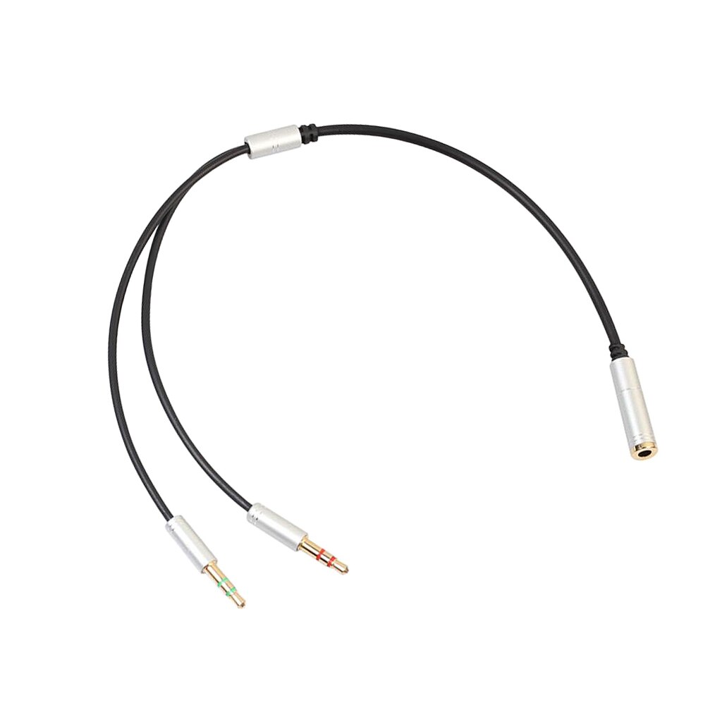 3.5mm Stereo Audio Cable Mic Splitter Adapter for PC Smartphone Headphone