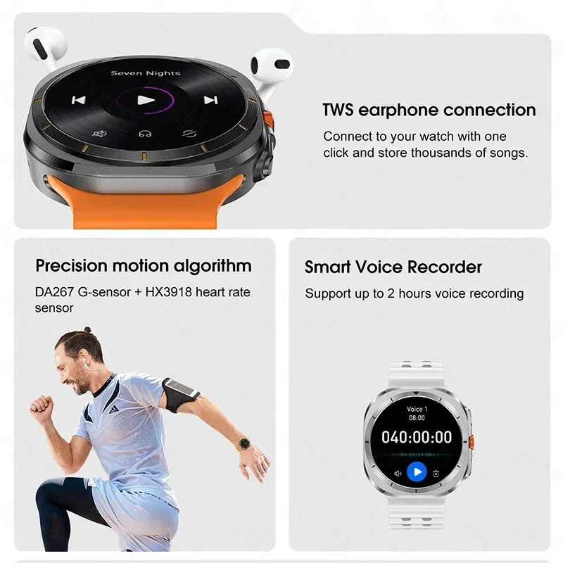 Novo galaxy watch 7 ultra relógio inteligente 32gb de memória gps nfc masculino 1.5 "tela amoled rastreador de fitness saúde pulseira inteligente para samsung