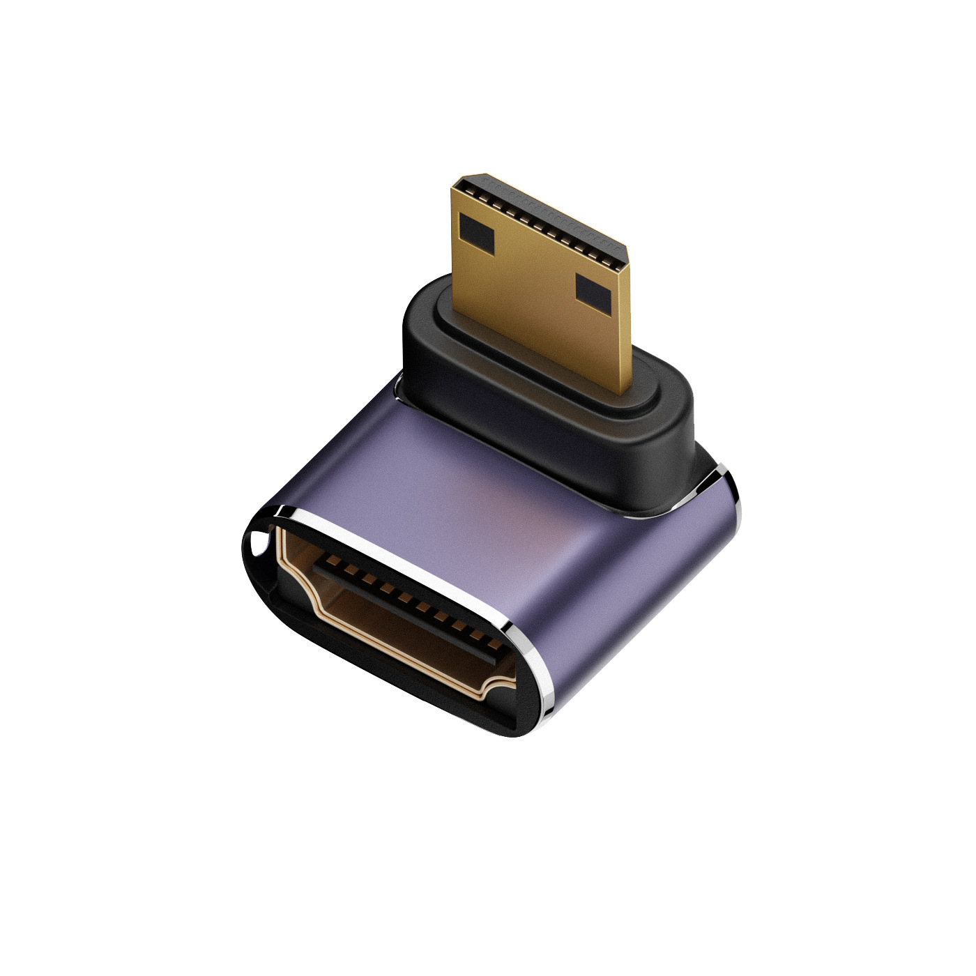 8k 4k uhd hdtv 2,1 Adapter 90 Grad abgewinkelter Mini Mikro HD-kompatibler Stecker auf HD-kompatibler weiblicher Adapter für Laptop-Kamera: Grau