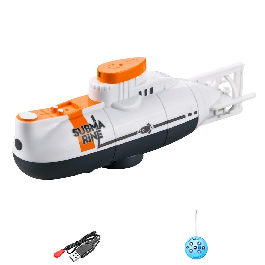 Mini RC Submarine 6 Channel Remote Control Boat Ship Waterproof Diving Toy Simulation Model For Kids: white