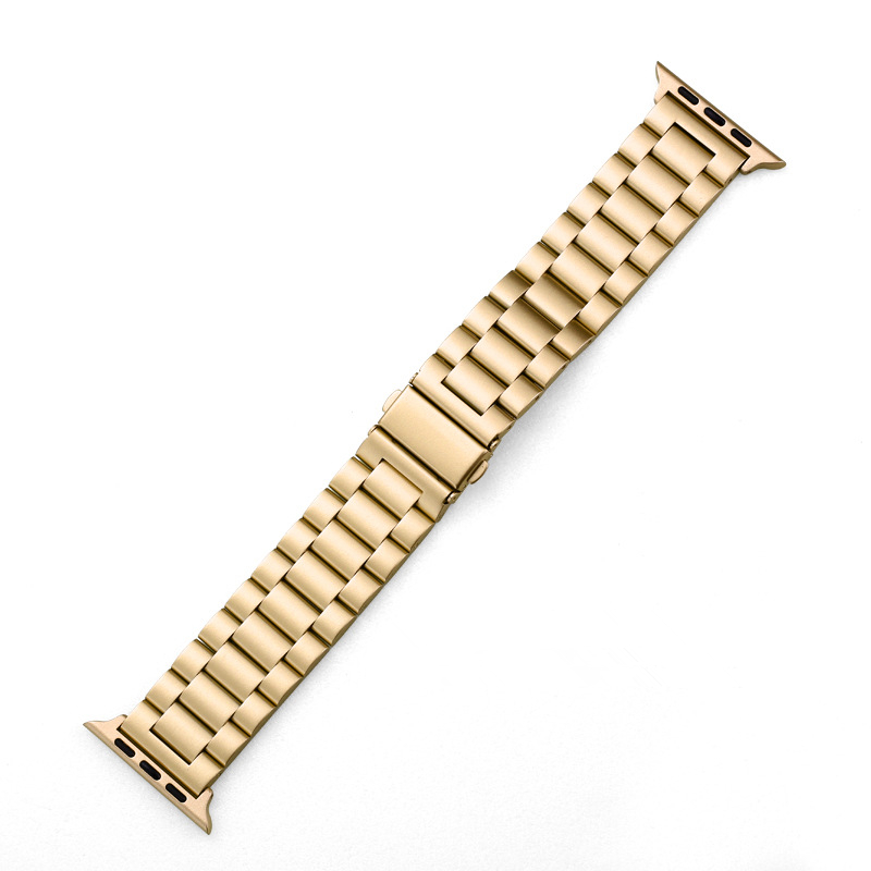 Bracelet en acier pour Apple Watch, 38mm, 40mm, Rivière mm, 42mm, 44mm, 45mm, 49mm, Bracelet de montre, Iwatch Series 1, 2, 3, 4, 5, 6, SE, 7/8: GOLD / 40 mm et plus